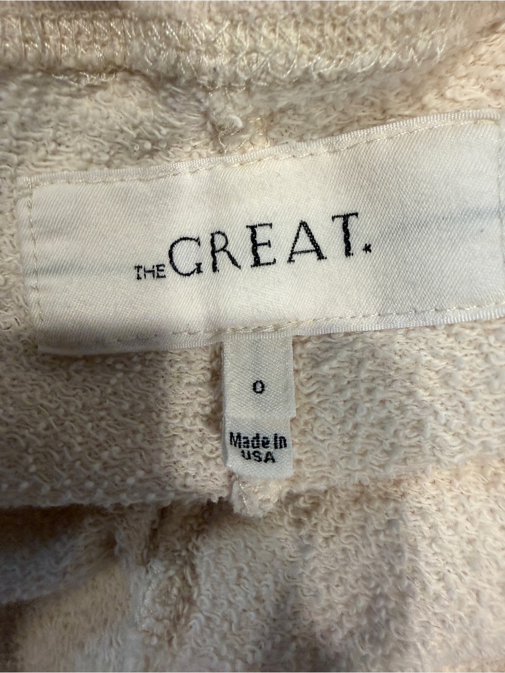 The GREAT. Heart Print Joggers Size 0 Cream Cotton Sweatpants Cozy Lounge Pants - Picture 11 of 12